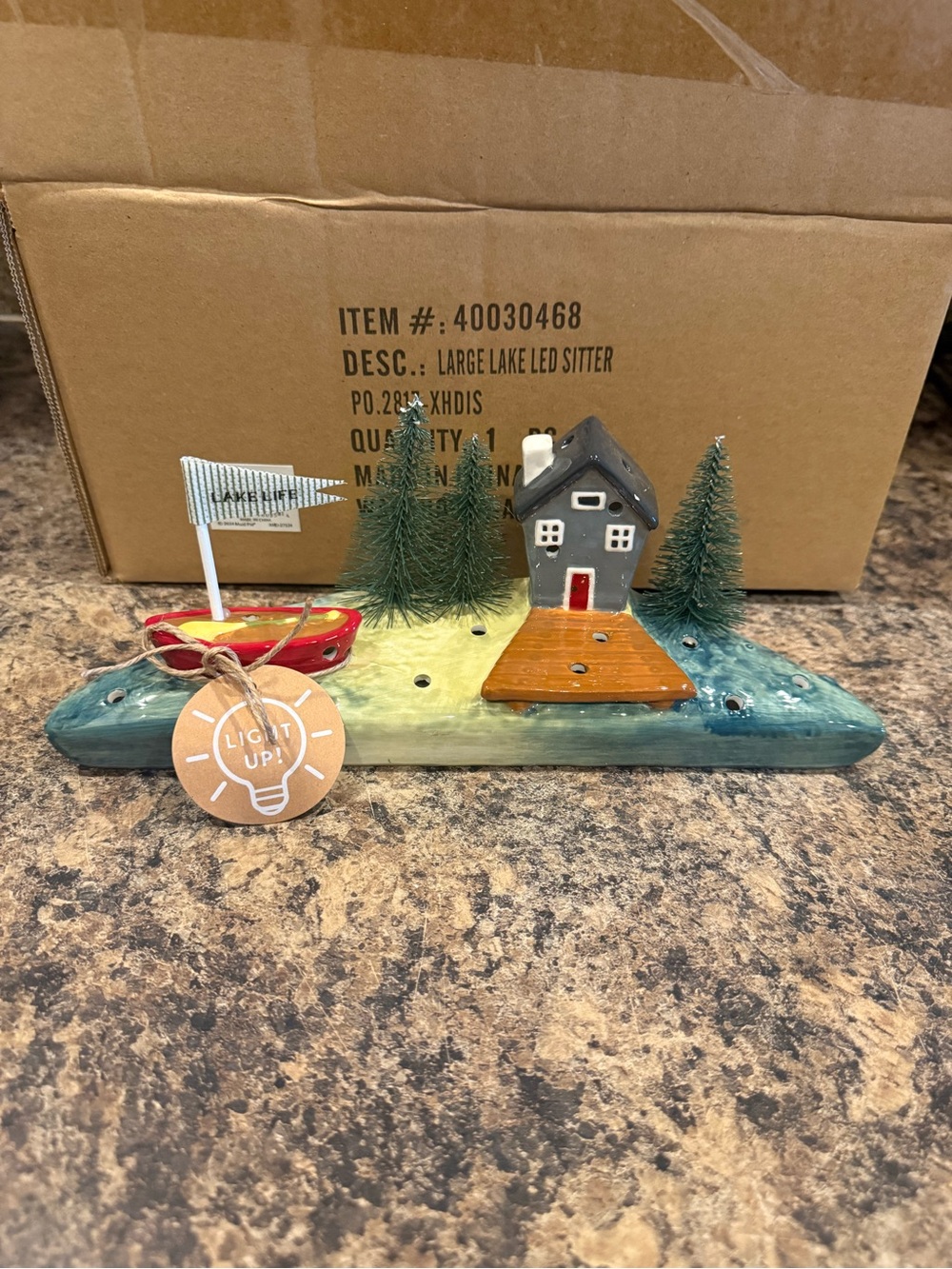 Mudpie Large Light-up Lake House Sitter